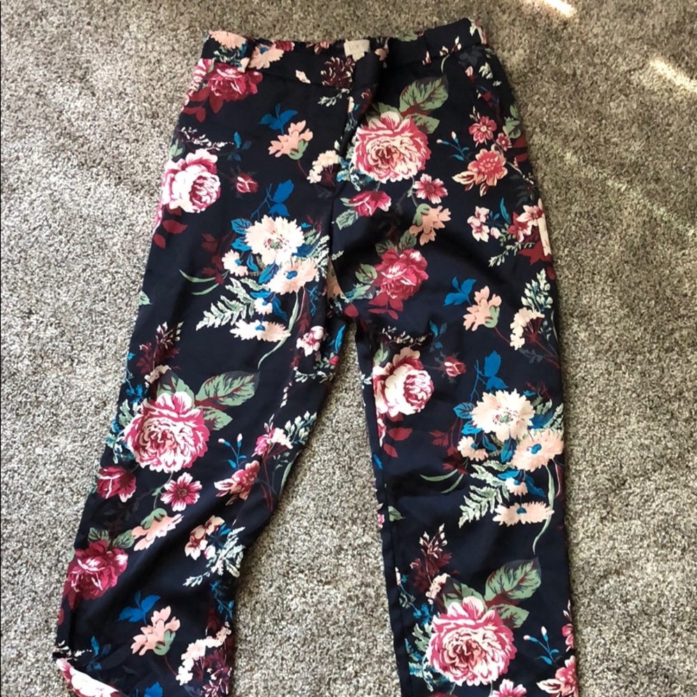 Loft Floral Silk Pants